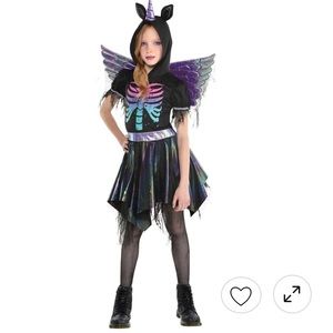 Girls Zombie Unicorn Costume, Size small